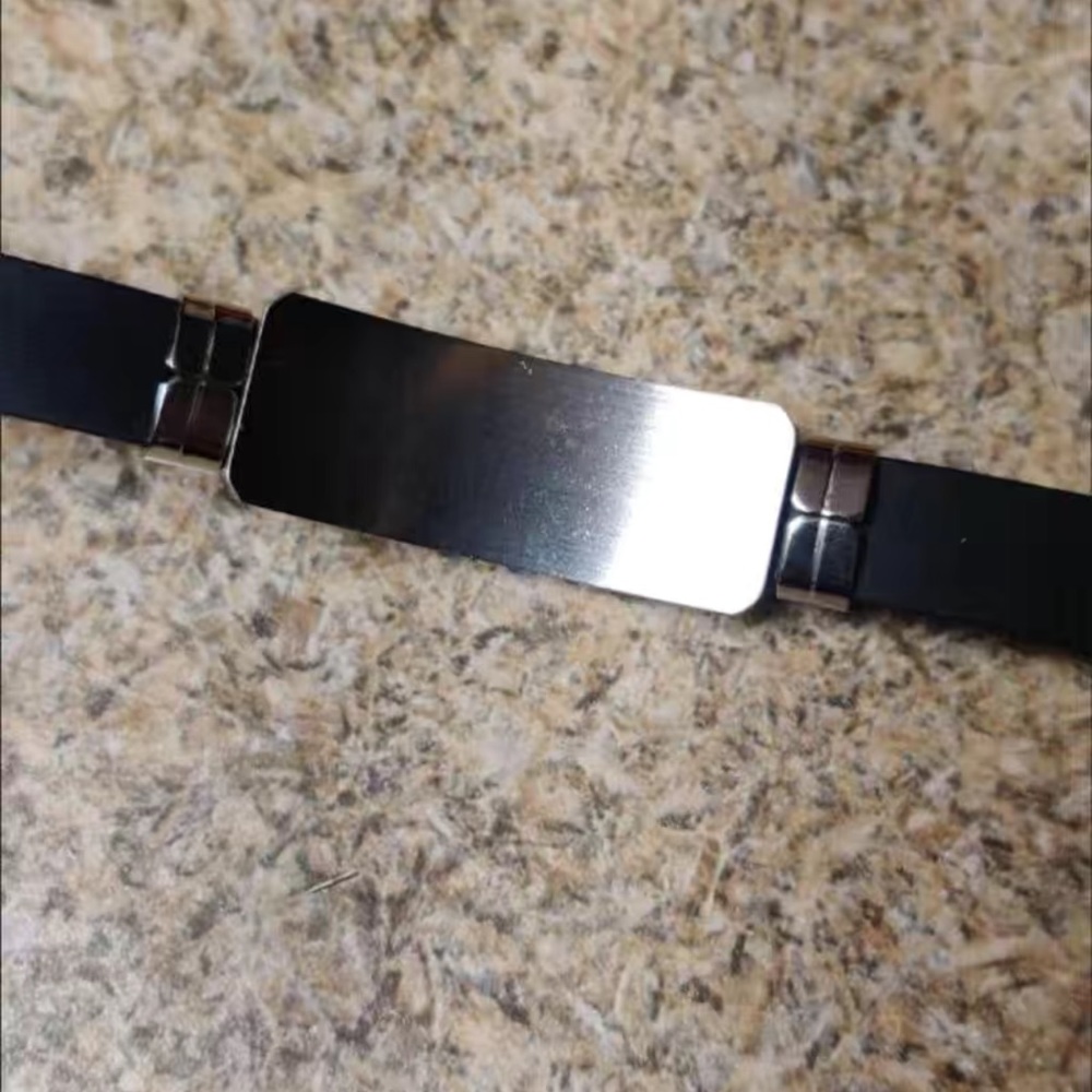 🔴 CLEARANCE🔖NWT 🏥 BLACK & STAINLESS STEEL EMERGENCY “PACEMAKER” MEDICAL BRACELET - Picture 6 of 7